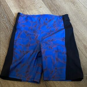PE NATION Blue and Black Patterned Shorts